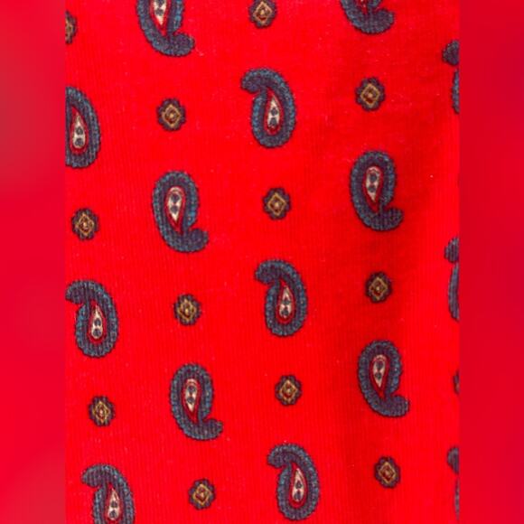 Vintage Eddie Bauer Red Corduroy Paisley Button Down Shirt Women’s Size 8 - Picture 5 of 16